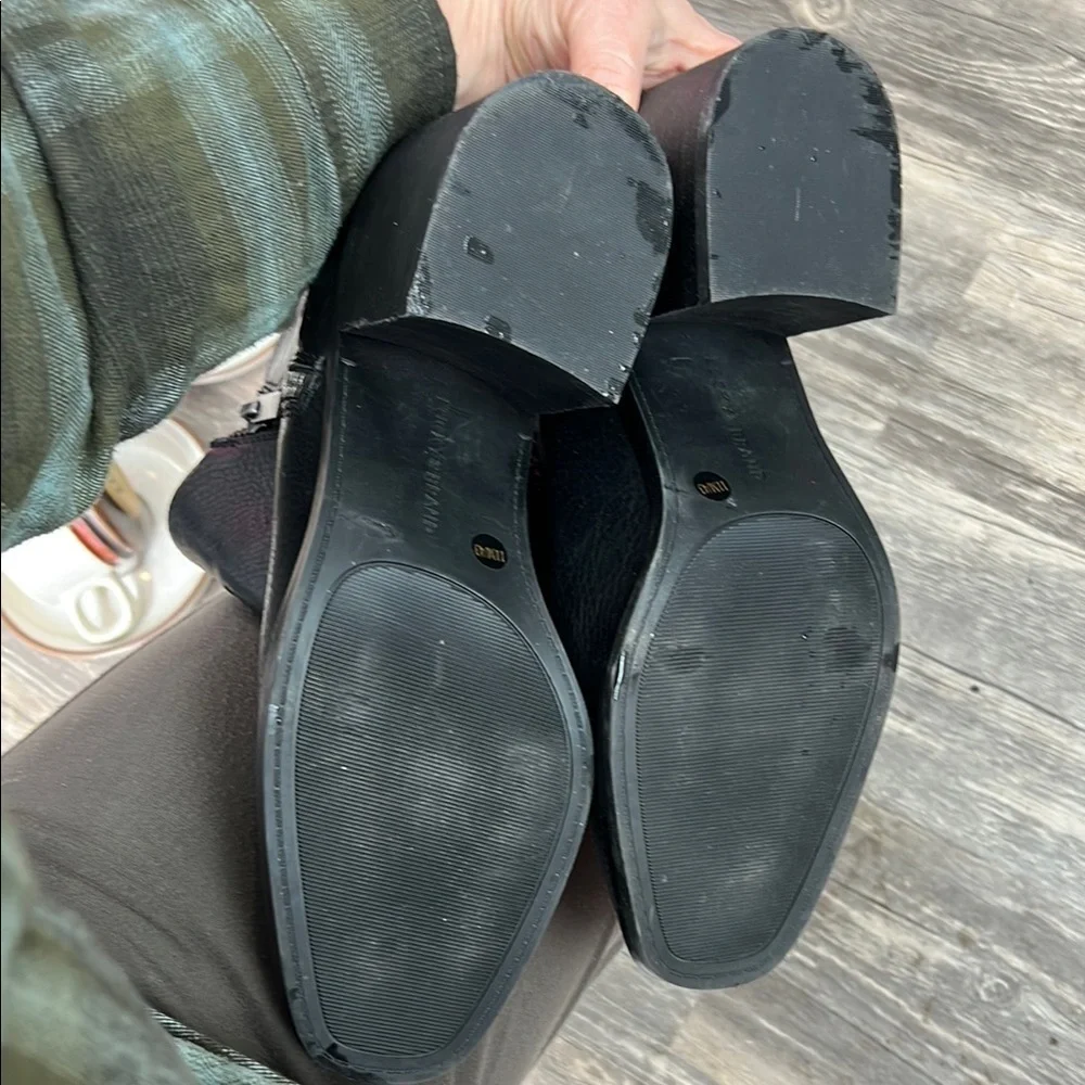Lucky Brand Black walba Ankle Boots with Chunky Heel and Side Zipper